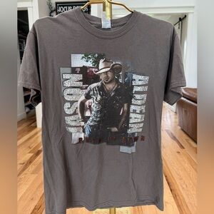 2015 Jason Aldean Burn It Down Graphic Rhinestone Embellished T-Shirt - Medium